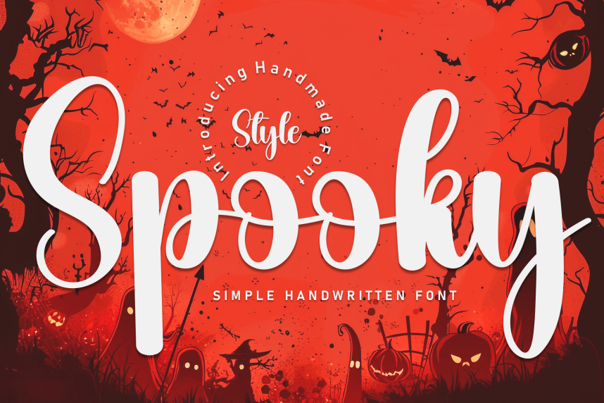 Spooky Script 1 Spooky Script Simple Handwritten Font - Befonts