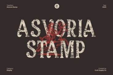 Asvoria Stamp Font