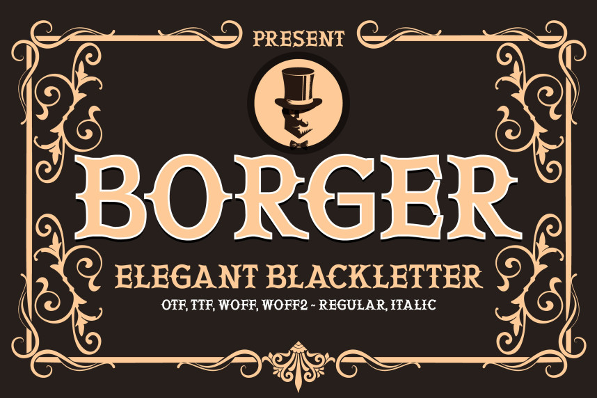 Borgers Script Font Example Borger - Elegant Blackletter Font - Befonts