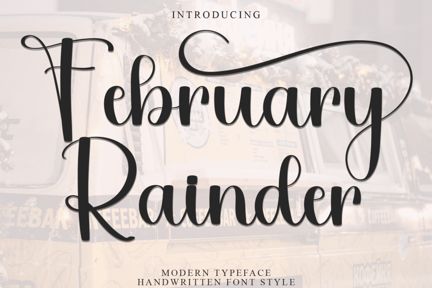 February Rainder Style Script Font - Befonts