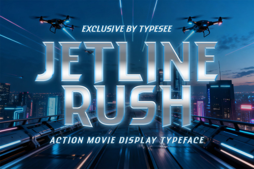 Jet Routhem Font Jetline Rush Font - Befonts