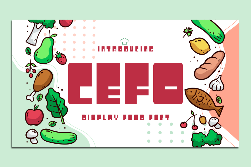Cefo – Playful Food Display Typeface - Befonts