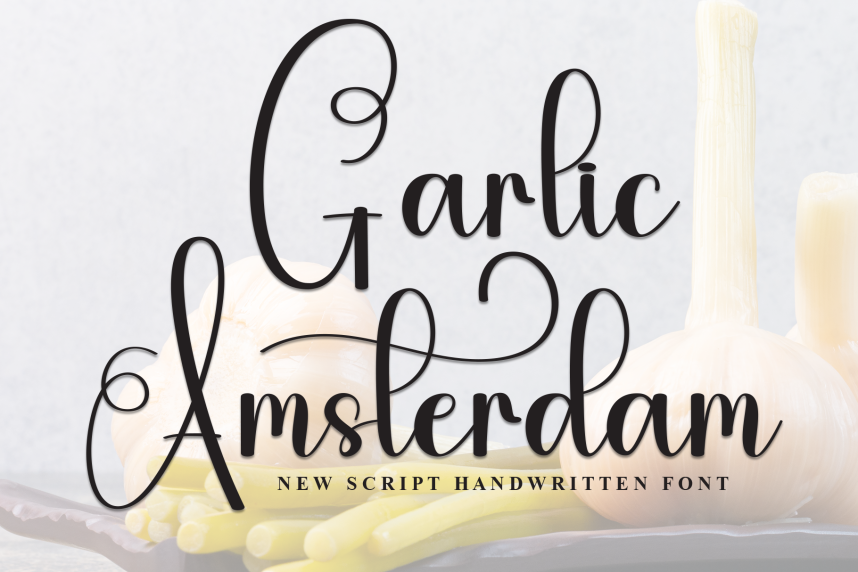 Garlic Amsterdam Simple Handwritten Font - Befonts