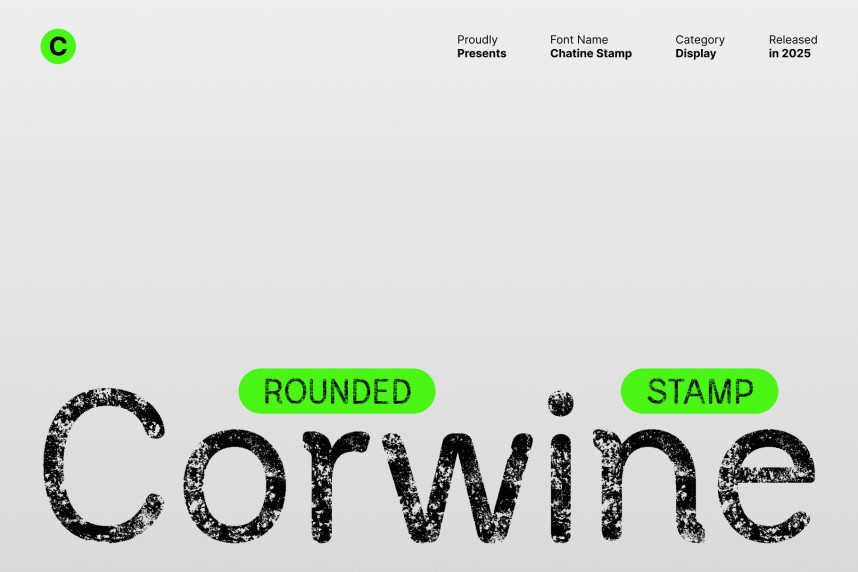Corwine Rounded Stamp Font - Befonts