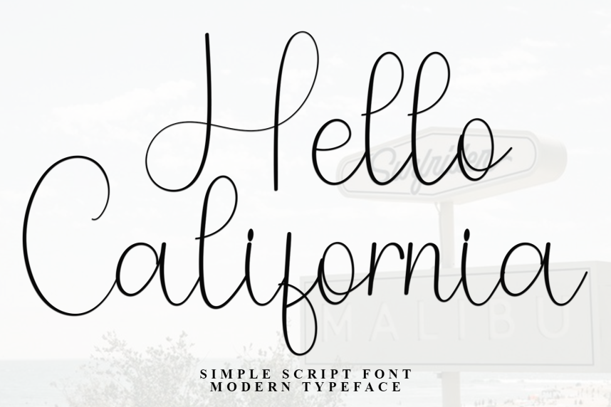 Hello California Simple Handwritten Font - Befonts