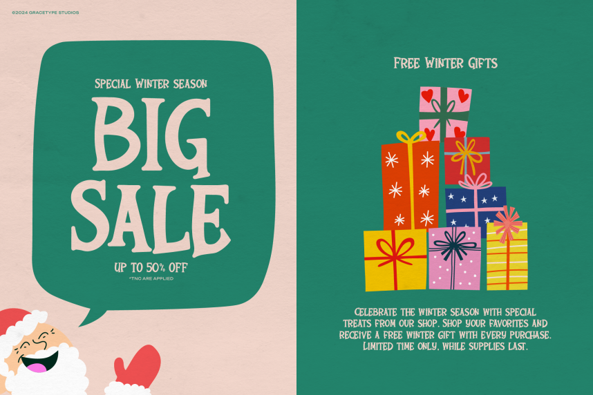 Jingle Cheer | Hand Drawn Festive Font preview image 3