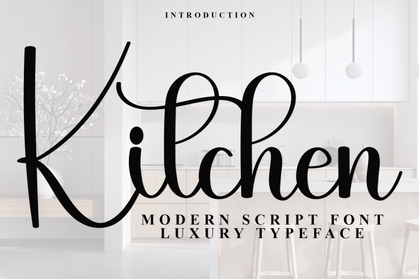 Kitchen - Modern Script Font - Befonts