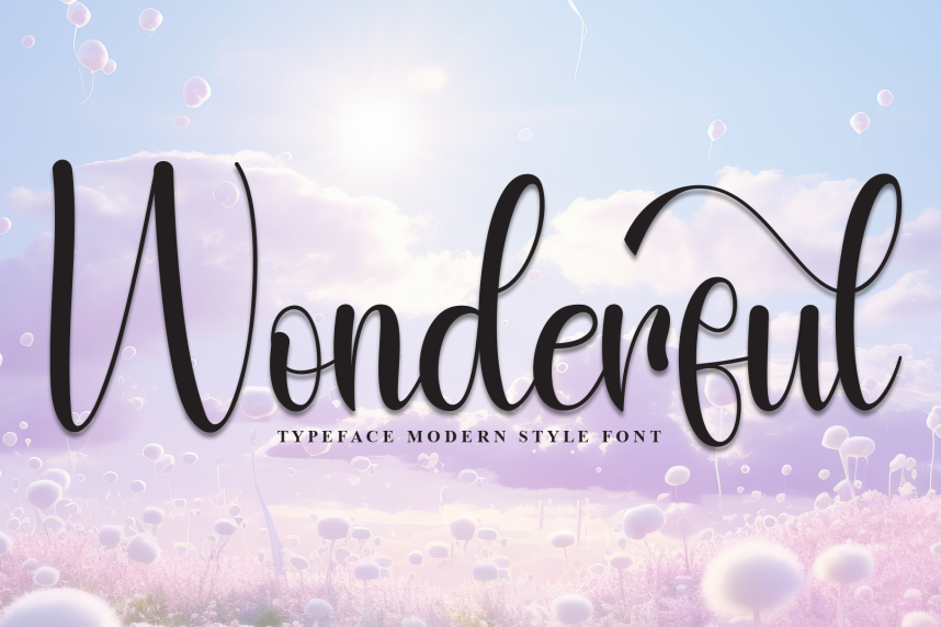 Wonderful Script Wonderful - Elegant Script Handwritten Font - Befonts