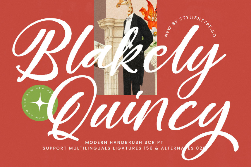 Blakely In Cursive Blakely Quincy - Bold Handbrush Script Font - Befonts