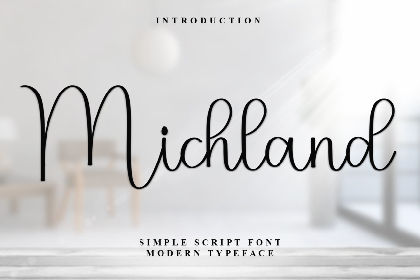Michland Simple Script Font - Befonts