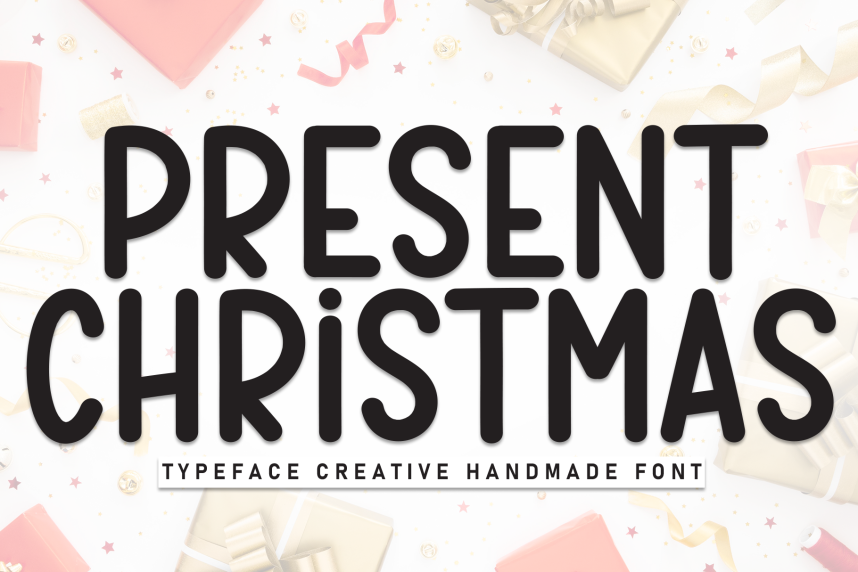 Present Christmas Handmade Font - Befonts