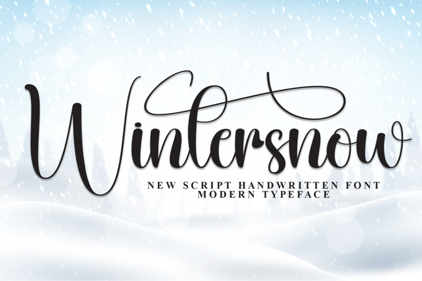 First Snow Script Font Wintersnow – Natural Script Handwritten Font - Befonts
