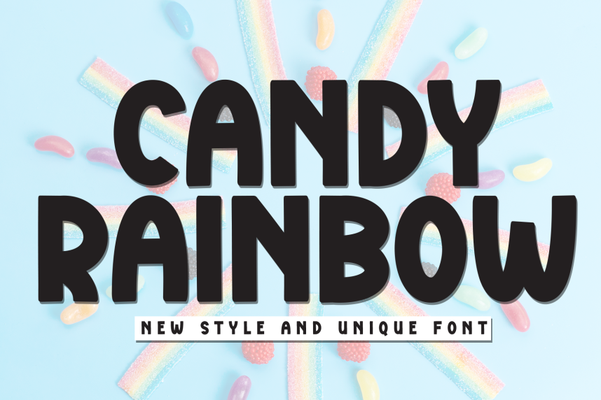 Candy Rainbow - Playful Display Font - Befonts