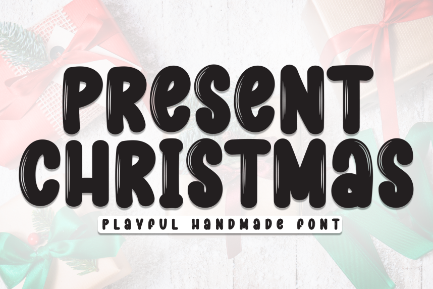 Present Christmas Playful Font - Befonts