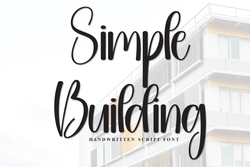 Simple Building – Natural Script Handwritten Font - Befonts