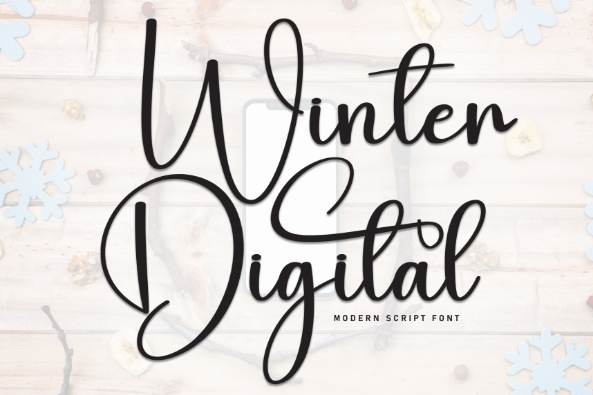 Winter Digital – Luxury Handwritten Script Font - Befonts
