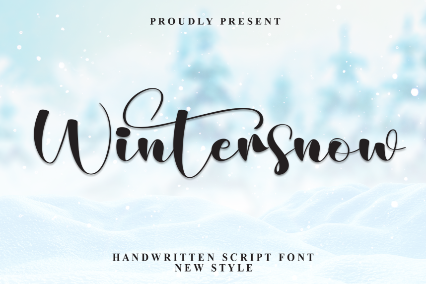 First Snow Script Font Wintersnow – Authentic Handwritten Style Font - Befonts