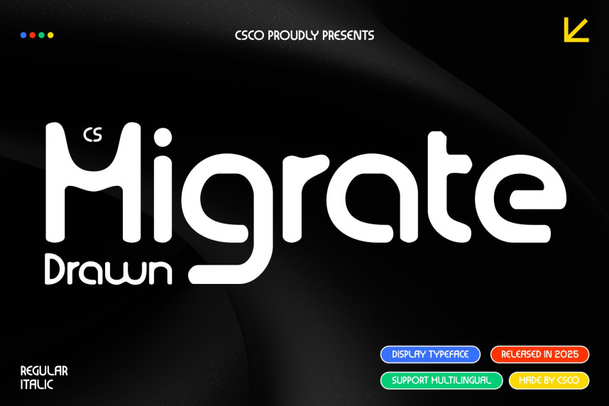 Migration Lettering Design CS Migrate Drawn Font - Befonts