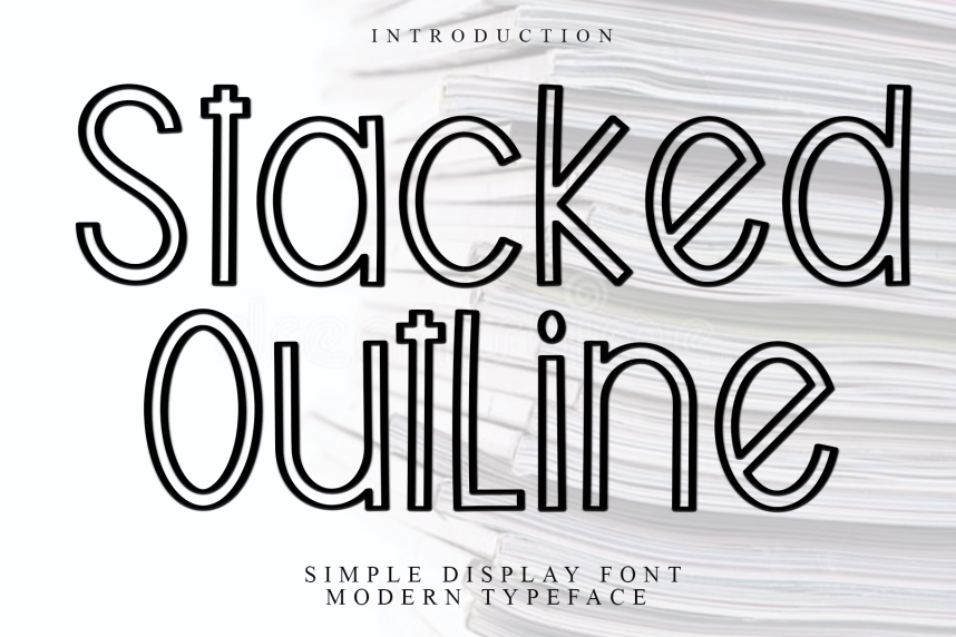 Simple Stack Regular Font Stacked Outline - Simple Display Font - Befonts