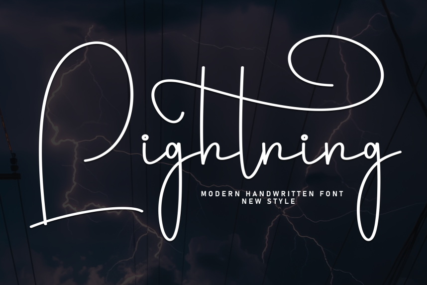 Lightning - Simple Handwritten Font - Befonts