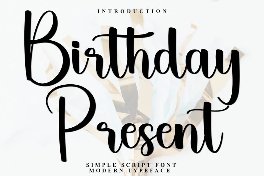 Present Script Font Birthday Present – Natural Script Handwritten Font - Befonts
