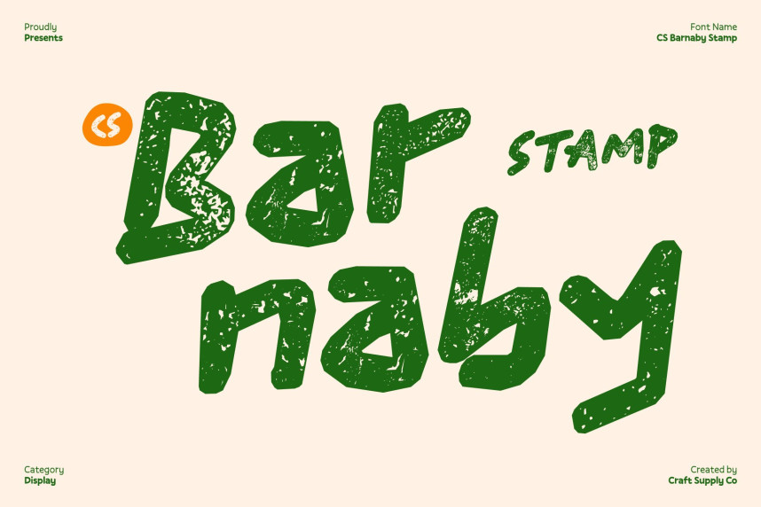 CS Barnaby Stamp Font - Befonts