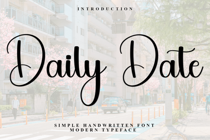 Daily Date – Natural Script Handwritten Font - Befonts