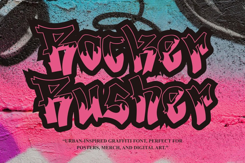 Typographic Roker Rocker Rusher Font - Befonts
