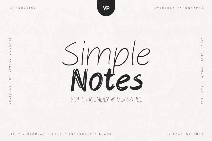 Simple Notes – Soft Handwritten Font - Befonts