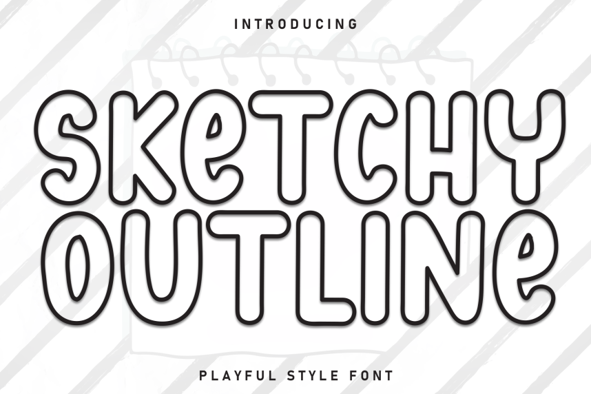 Sketchy Outline – Playful Style Font - Befonts