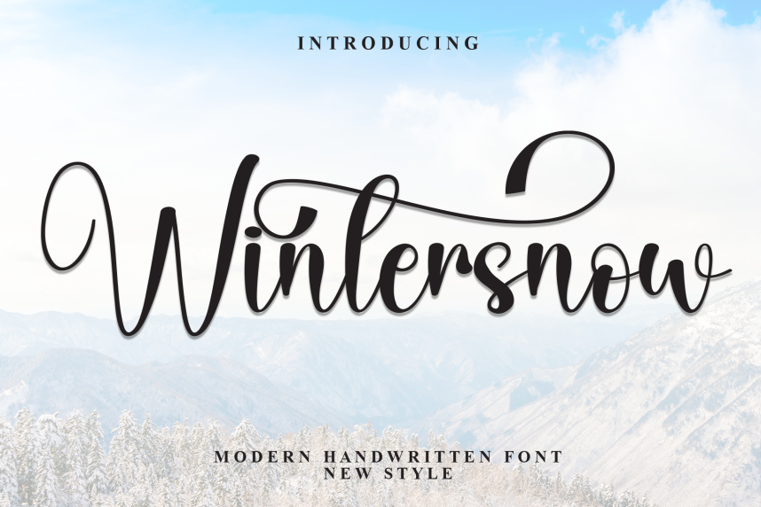 First Snow Script Font Wintersnow – Stylish Handwritten Script Font - Befonts