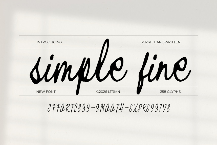 Simple Fine - Script Handwritten Font - Befonts