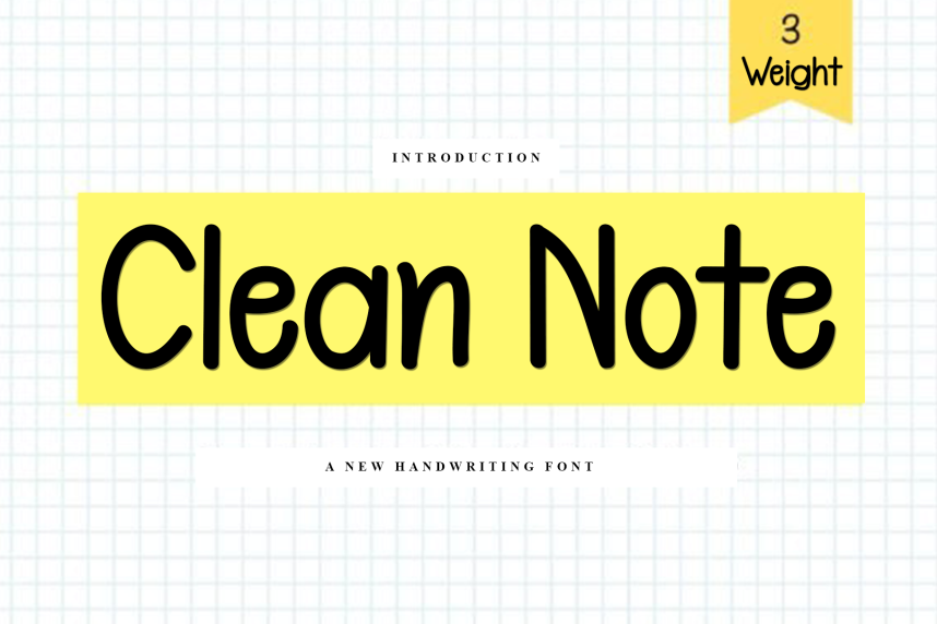 Clean Lettering Sample Clean Note Handwritten Font - Befonts