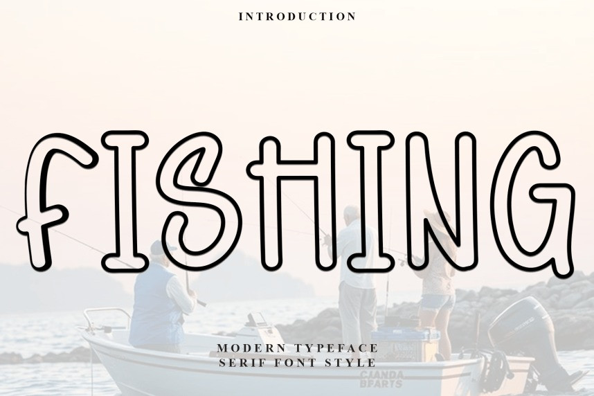 Font Fishing Rods Fishing Playful Font - Befonts