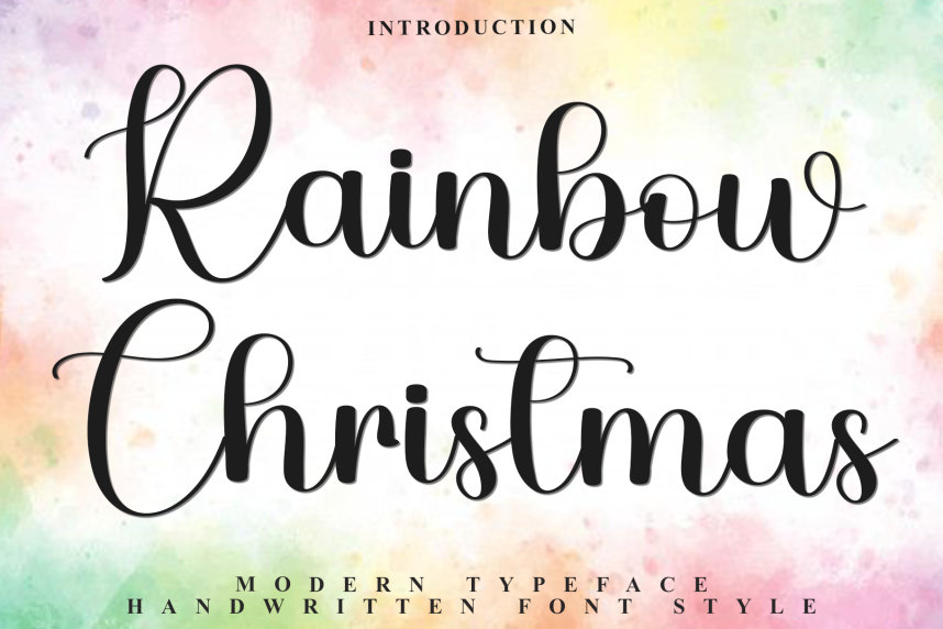Rainbow Christmas – Natural Script Handwritten Font - Befonts