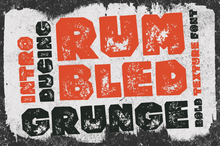Sound Letter Rumbled Rumbled Grunge Font - Befonts