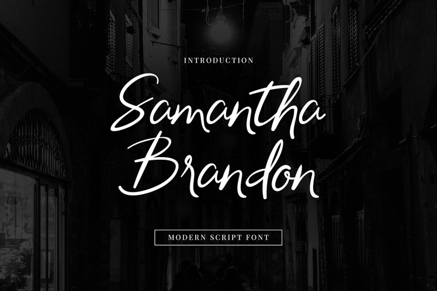 Brandon Script Samantha Brandon Script Font - Befonts
