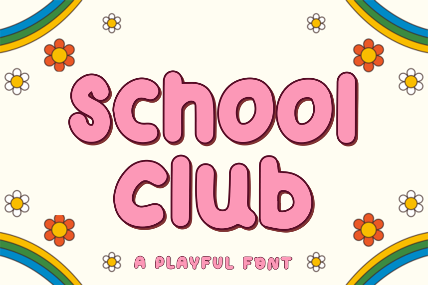 School Club Script Font - Befonts