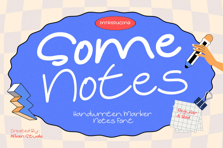Some Notes – Handwritten Marker Note Font - Befonts