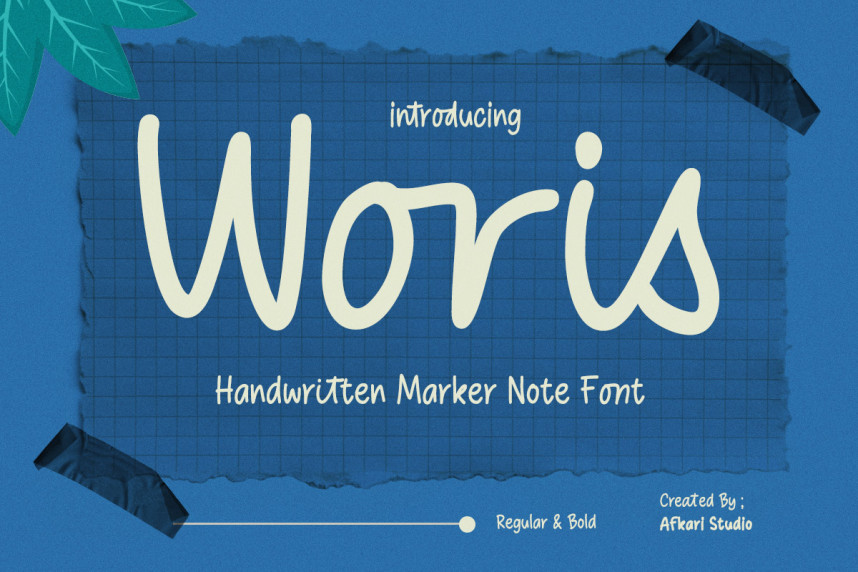 Woris – Handwritten Marker Note Font - Befonts