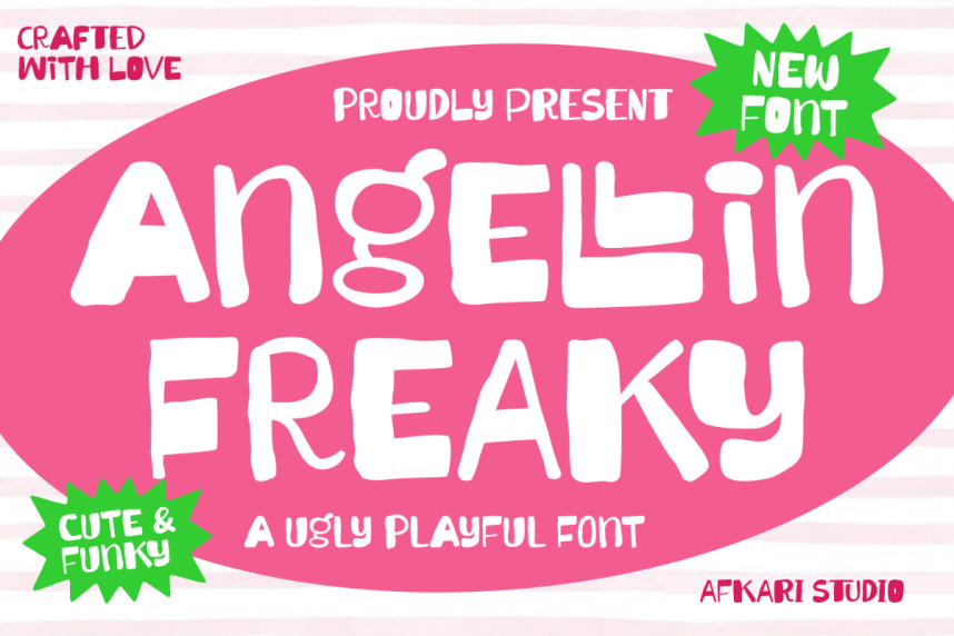 Angellin Freaky - A Ugly Playful Font - Befonts