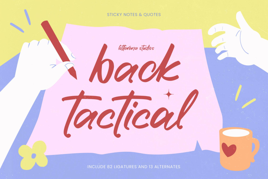 Back Tactical – Sticky Notes Font - Befonts