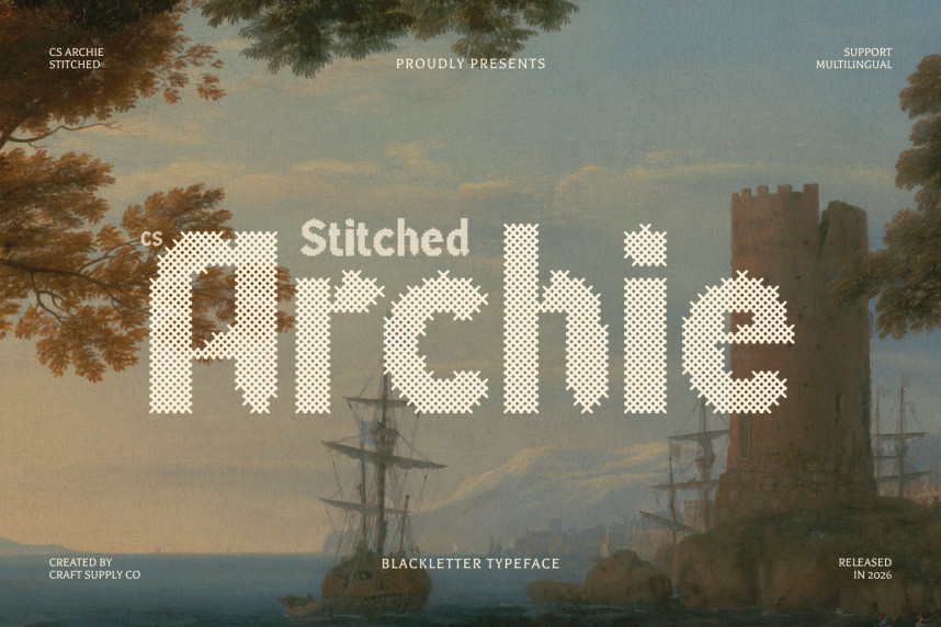 CS Archie Stitched Font - Befonts
