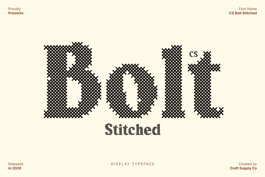 CS Bolt Stitched Font - Befonts