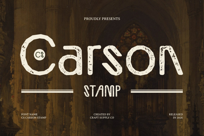 CS Carson Stamp Font - Befonts