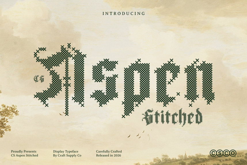 CS Aspen Stitched Font - Befonts