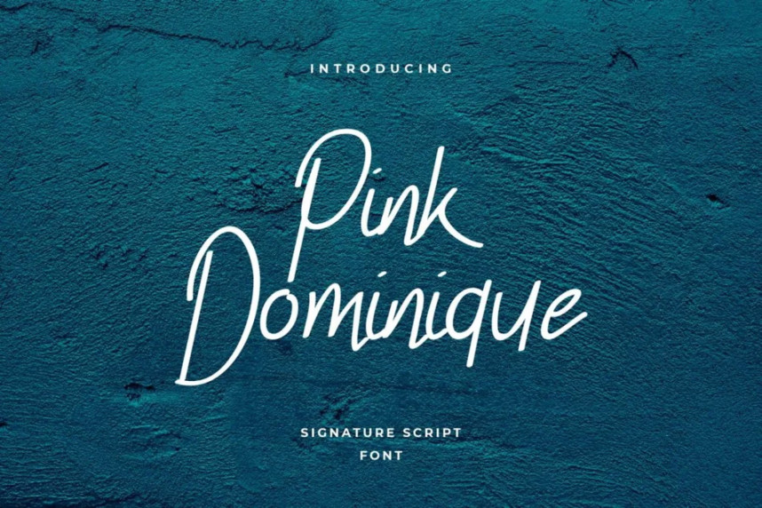 Pink Dominique Signature Font - Befonts
