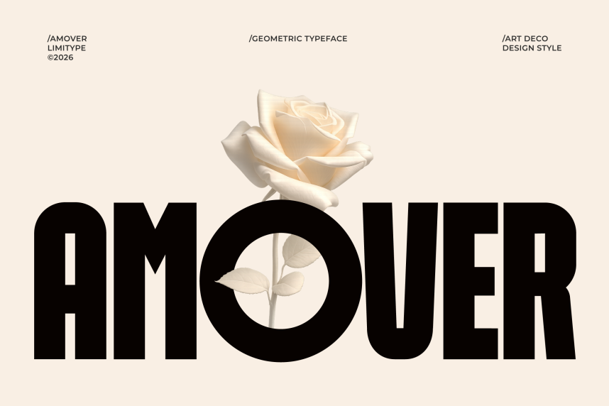 Amover – Bold Geometric Font preview image 1