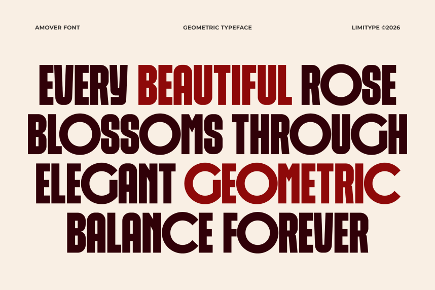 Amover – Bold Geometric Font preview image 2