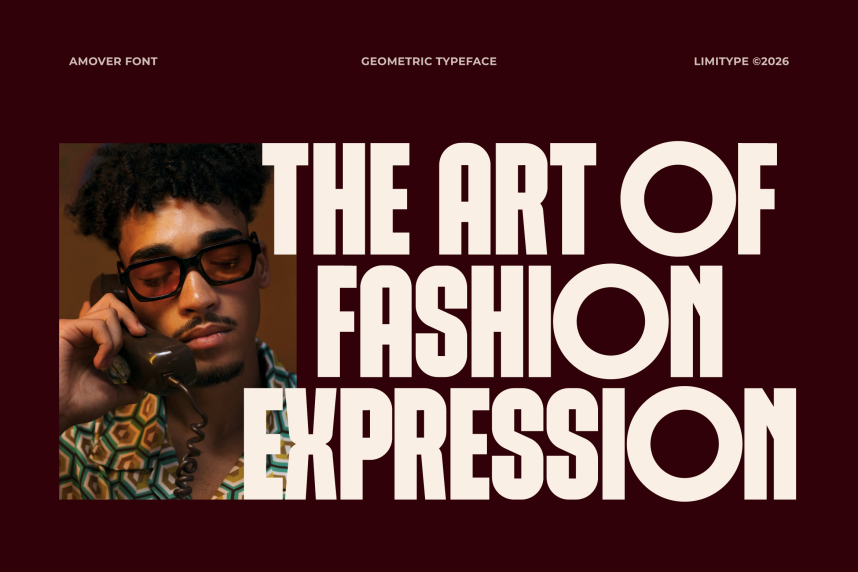 Amover – Bold Geometric Font preview image 5